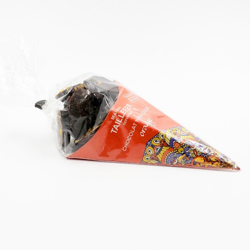 Chocolat noir cœur à l’orange cornet Chocolat noir cœur à l’orange cornet