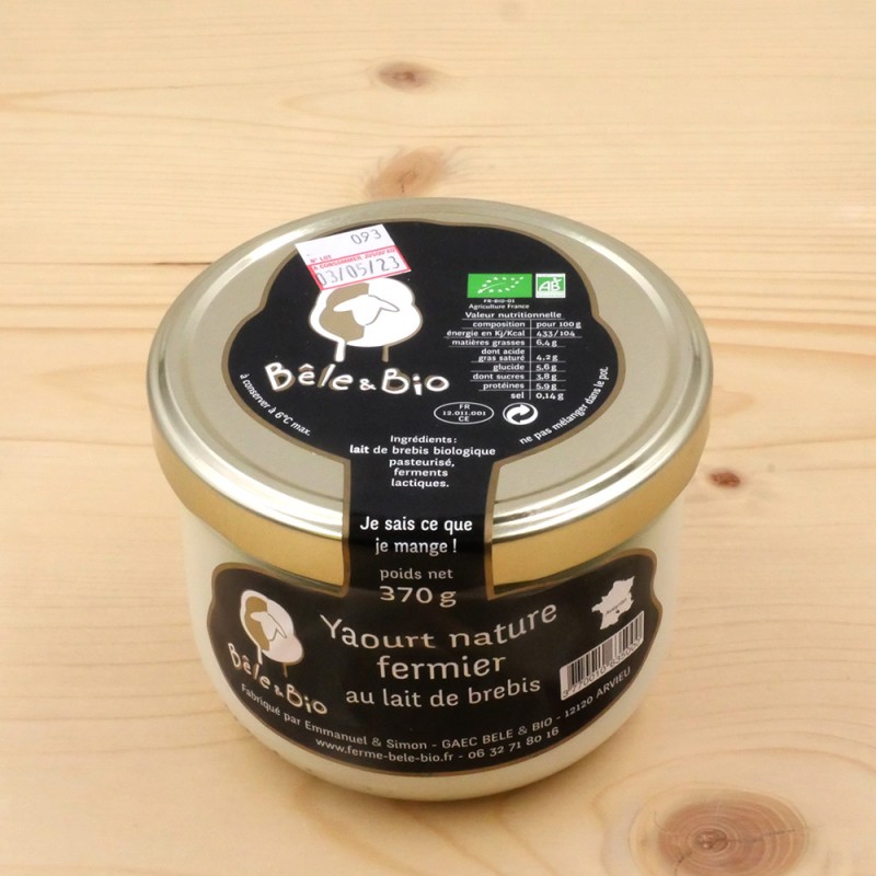 Yaourt fermier bio de brebis nature 370g