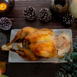 Dinde fermière farcie au foie gras