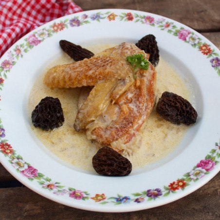 Chapon fermier aux morilles