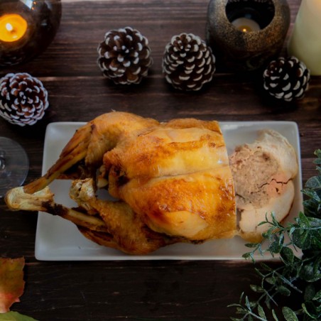 Dinde fermière farcie au foie gras