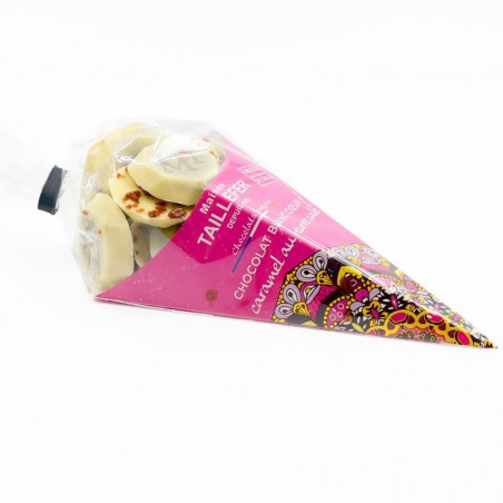 Chocolat blanc au caramel cornet