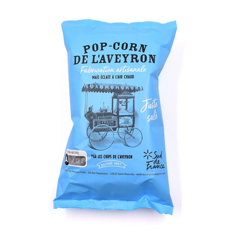 Popcorn artisanal de l'Aveyron juste salé Popcorn artisanal de l'Aveyron juste salé