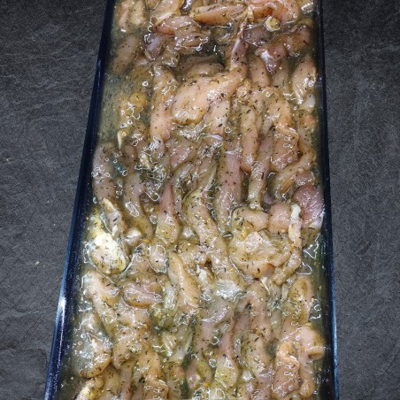 Émincé de poulet mariné