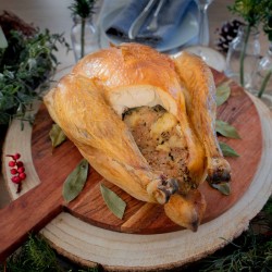 Chapon fermier à la farce paysanne