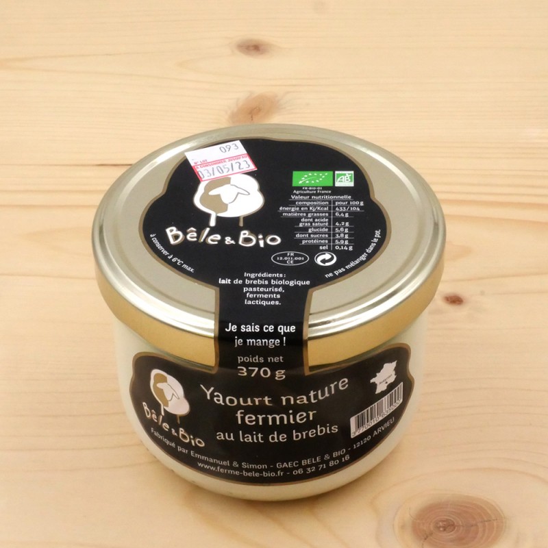 Yaourt brebis nature fermier 370g Yaourt brebis nature fermier 370g