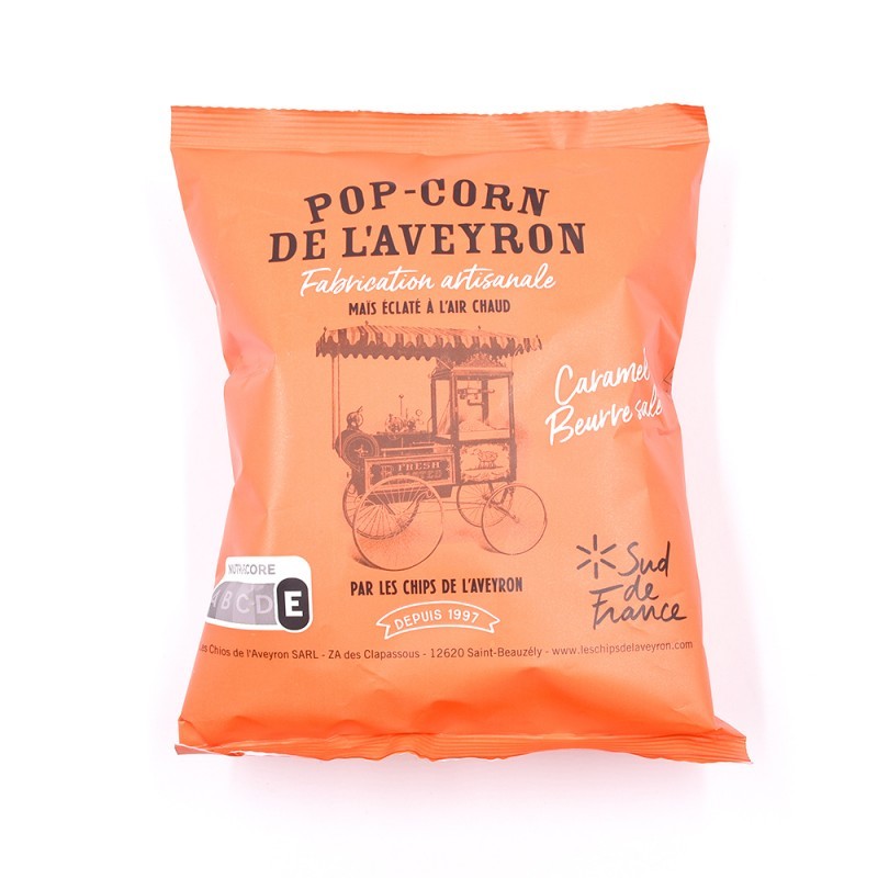 Popcorn artisanal de l'Aveyron au caramel beurre salé