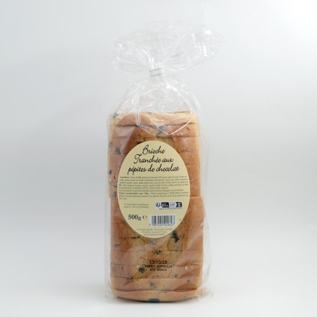 Brioche tranchée aux pépites de chocolat
