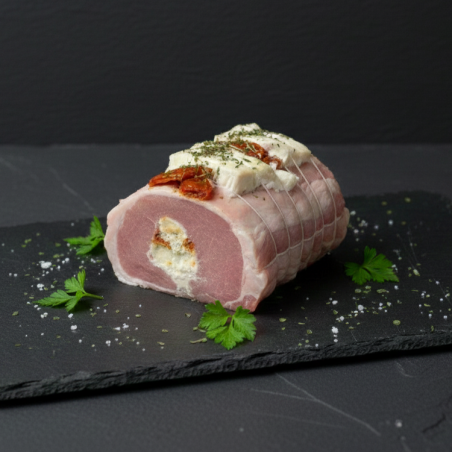 Rôti de porc au chèvre et à...